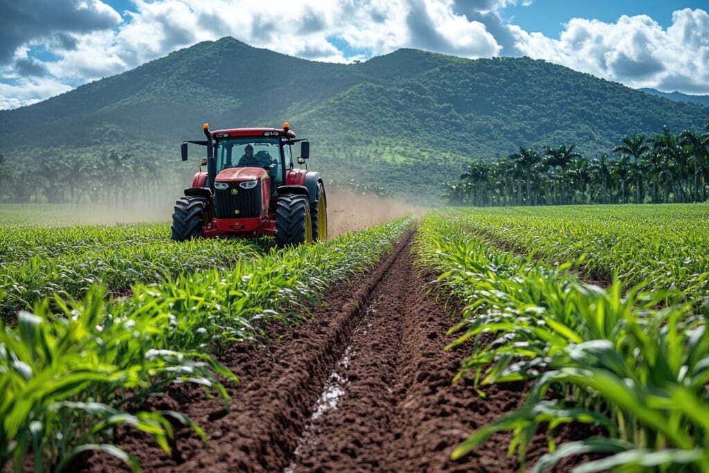 Modern Tractors Revolutionizing Sugar Cane Cultivation Enhancing Efficiency in Fertilization and Liming Processes for Optimal Crop Yields